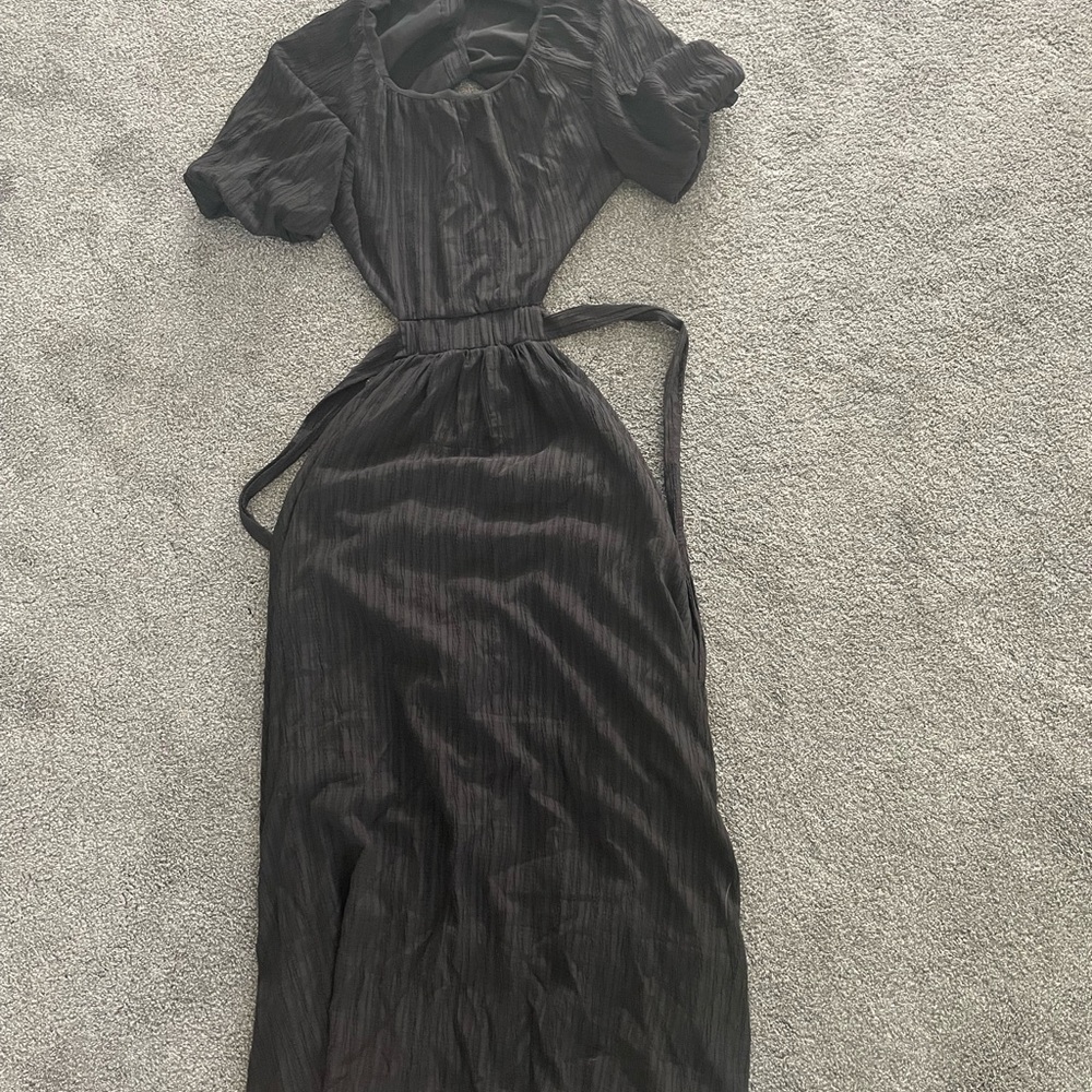 Black Open Back Maxi Dress